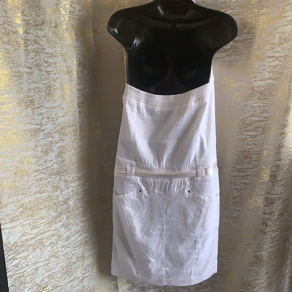 Bebe Adorable White Halter Mini Length Summer Dress Size 6 - Picture 7 of 13